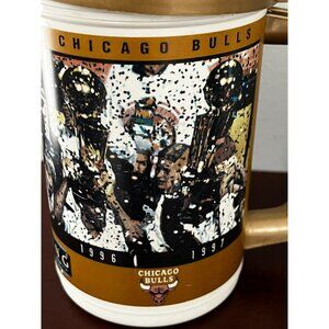 NBA 5 Time World Champion Chicago Bulls Vintage Thermo Plastic Thermos Rare